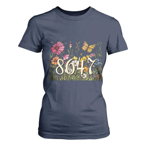 Funny 8647 Subtle Sarcasm T Shirt For Women Floral Boho Style TS02 Navy Print Your Wear