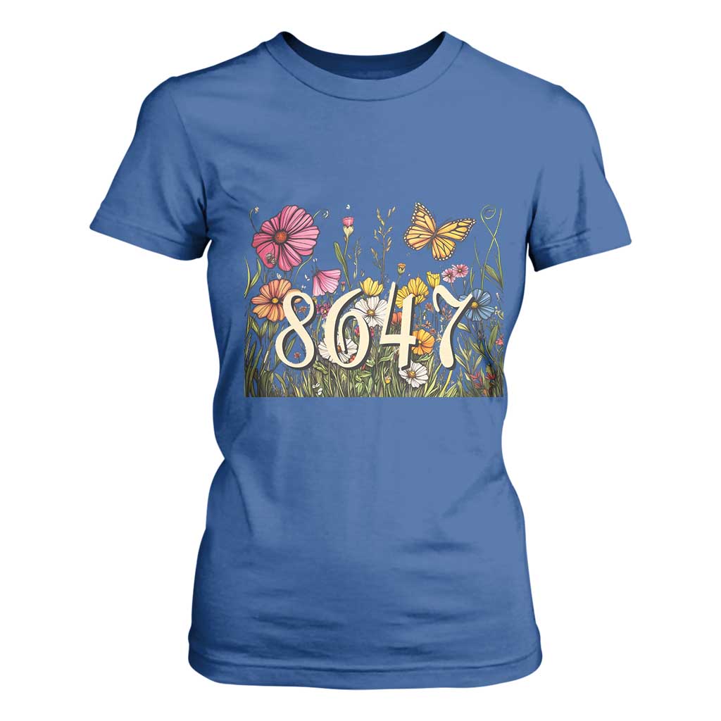 Funny 8647 Subtle Sarcasm T Shirt For Women Floral Boho Style TS02 Royal Blue Print Your Wear