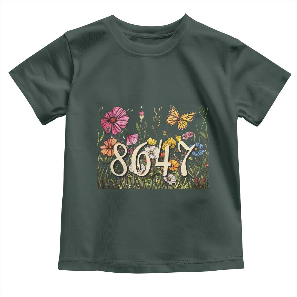 Funny 8647 Subtle Sarcasm Toddler T Shirt Floral Boho Style TS02 Dark Forest Green Print Your Wear