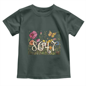 Funny 8647 Subtle Sarcasm Toddler T Shirt Floral Boho Style TS02 Dark Forest Green Print Your Wear