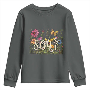 Funny 8647 Subtle Sarcasm Youth Sweatshirt Floral Boho Style TS02 Dark Heather Print Your Wear