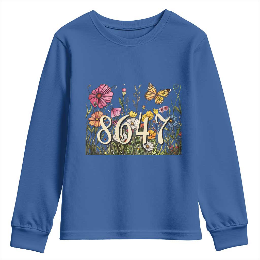 Funny 8647 Subtle Sarcasm Youth Sweatshirt Floral Boho Style TS02 Royal Blue Print Your Wear