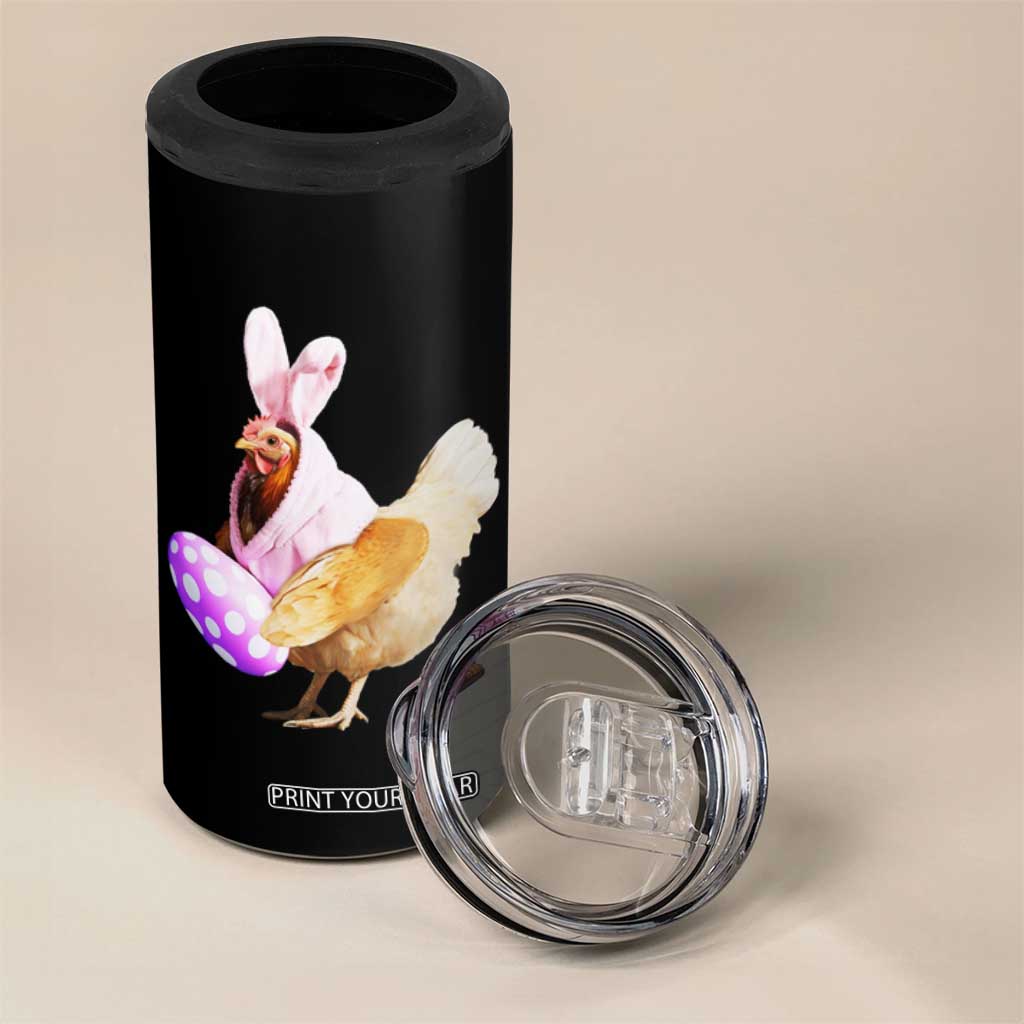 Funny Chicken Bunny 4 in 1 Can Cooler Tumbler Happy Easter Eggs Farm TS02 Print Your Wear