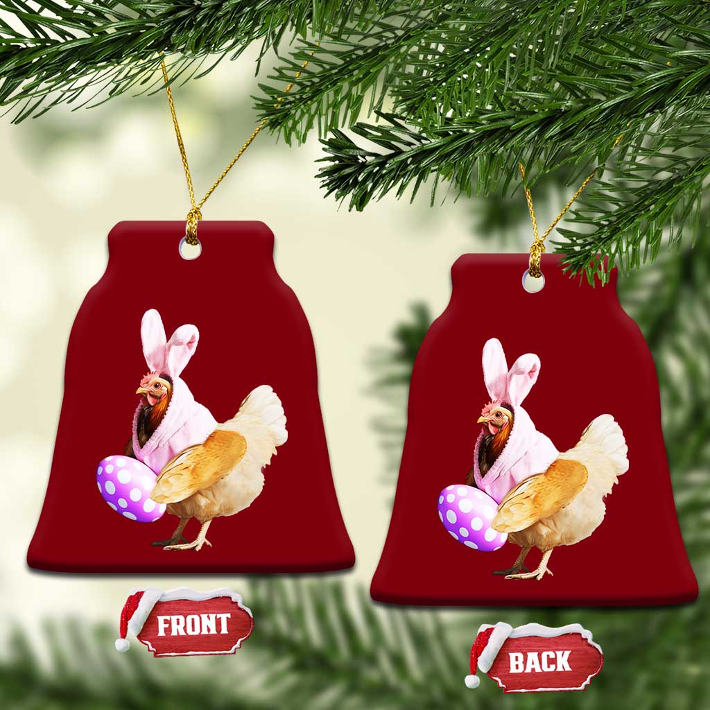 Funny Chicken Bunny Ceramic Ornament Happy Easter Eggs Farm TS02 Print Your Wear