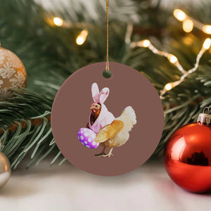 Funny Chicken Bunny Ceramic Ornament Happy Easter Eggs Farm TS02 1pc Mocha Print Your Wear
