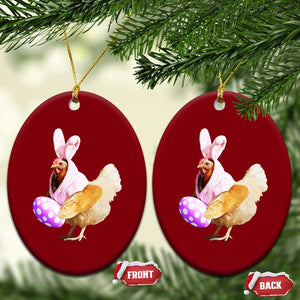 Funny Chicken Bunny Ceramic Ornament Happy Easter Eggs Farm TS02 Print Your Wear