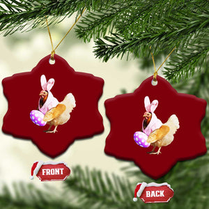 Funny Chicken Bunny Ceramic Ornament Happy Easter Eggs Farm TS02 Print Your Wear