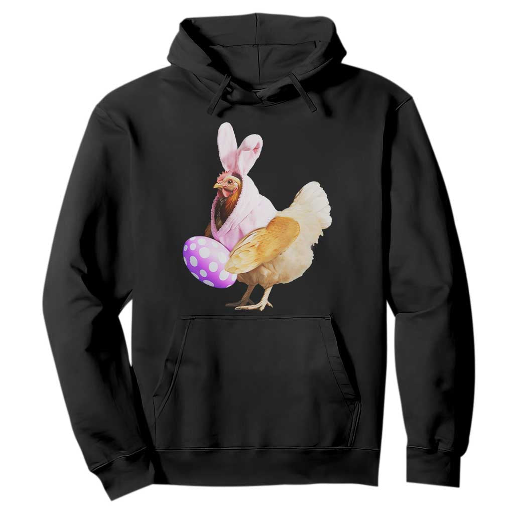 Funny Chicken Bunny Hoodie Happy Easter Eggs Farm TS02 Black Print Your Wear