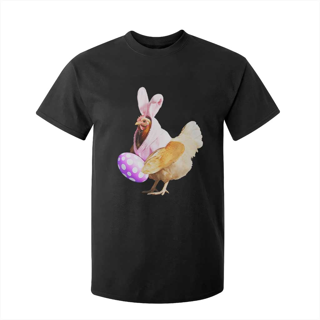 Funny Chicken Bunny T Shirt For Kid Happy Easter Eggs Farm TS02 Black Print Your Wear