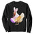 Funny Chicken Bunny Sweatshirt Happy Easter Eggs Farm TS02 Black Print Your Wear