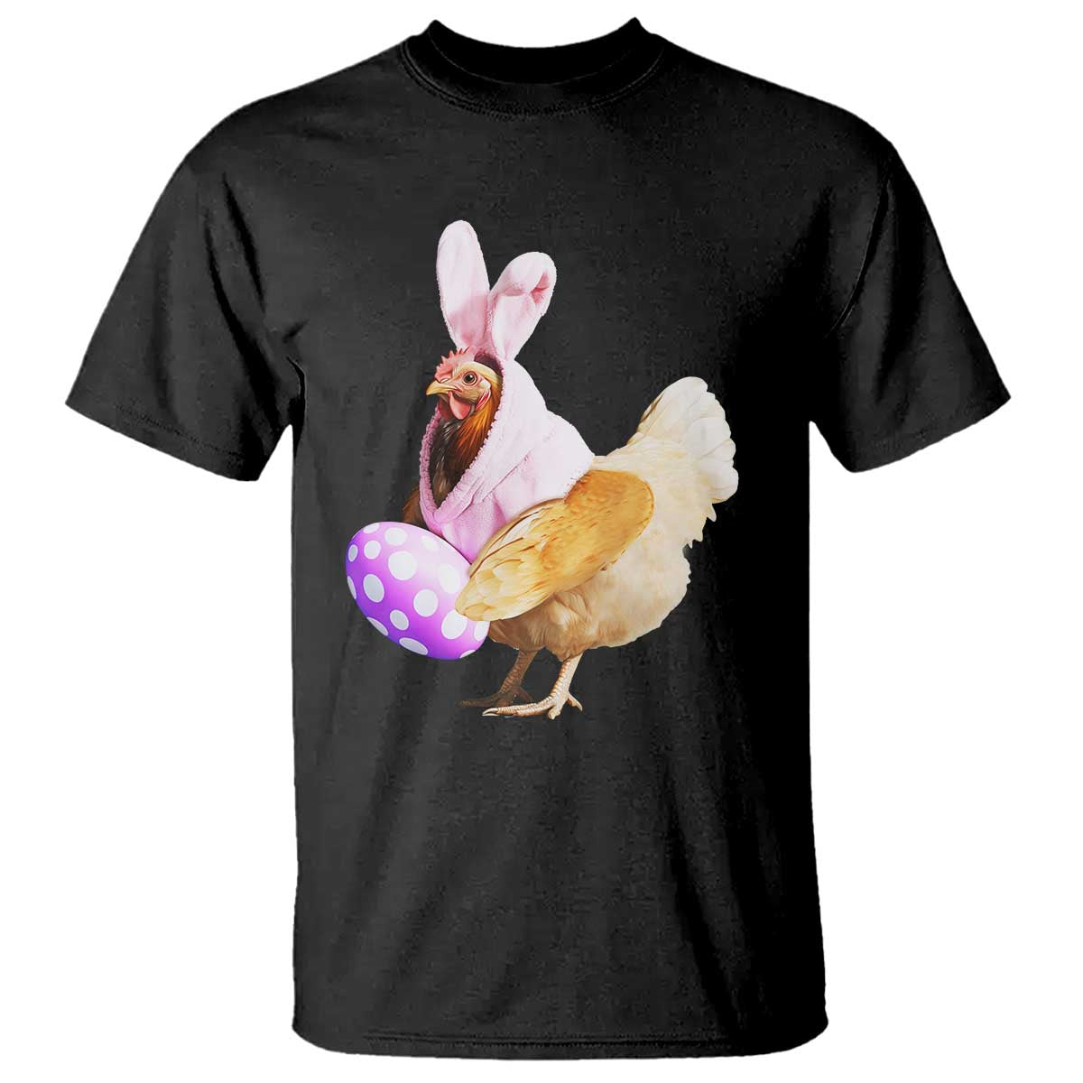 Funny Chicken Bunny T Shirt Happy Easter Eggs Farm TS02 Black Print Your Wear