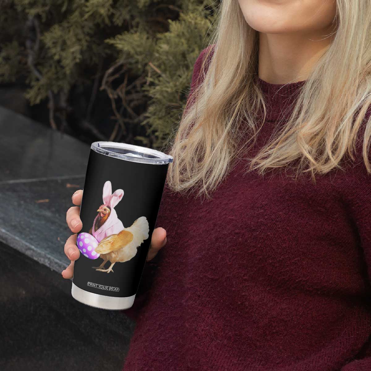 Funny Chicken Bunny Tumbler Cup Happy Easter Eggs Farm TS02 Print Your Wear