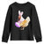 Funny Chicken Bunny Youth Sweatshirt Happy Easter Eggs Farm TS02 Black Print Your Wear
