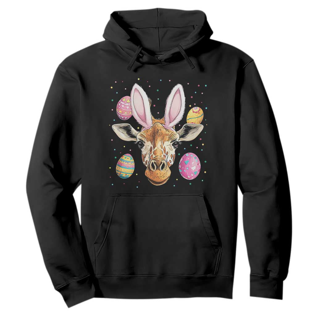 Funny Giraffe Bunny Hoodie Happy Easter Day Sunday TS02 Black Print Your Wear