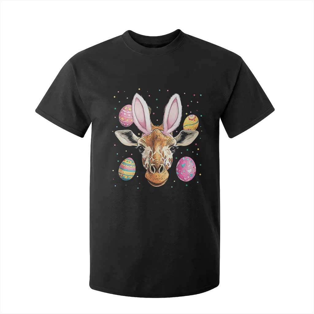 Funny Giraffe Bunny T Shirt For Kid Happy Easter Day Sunday TS02 Black Print Your Wear