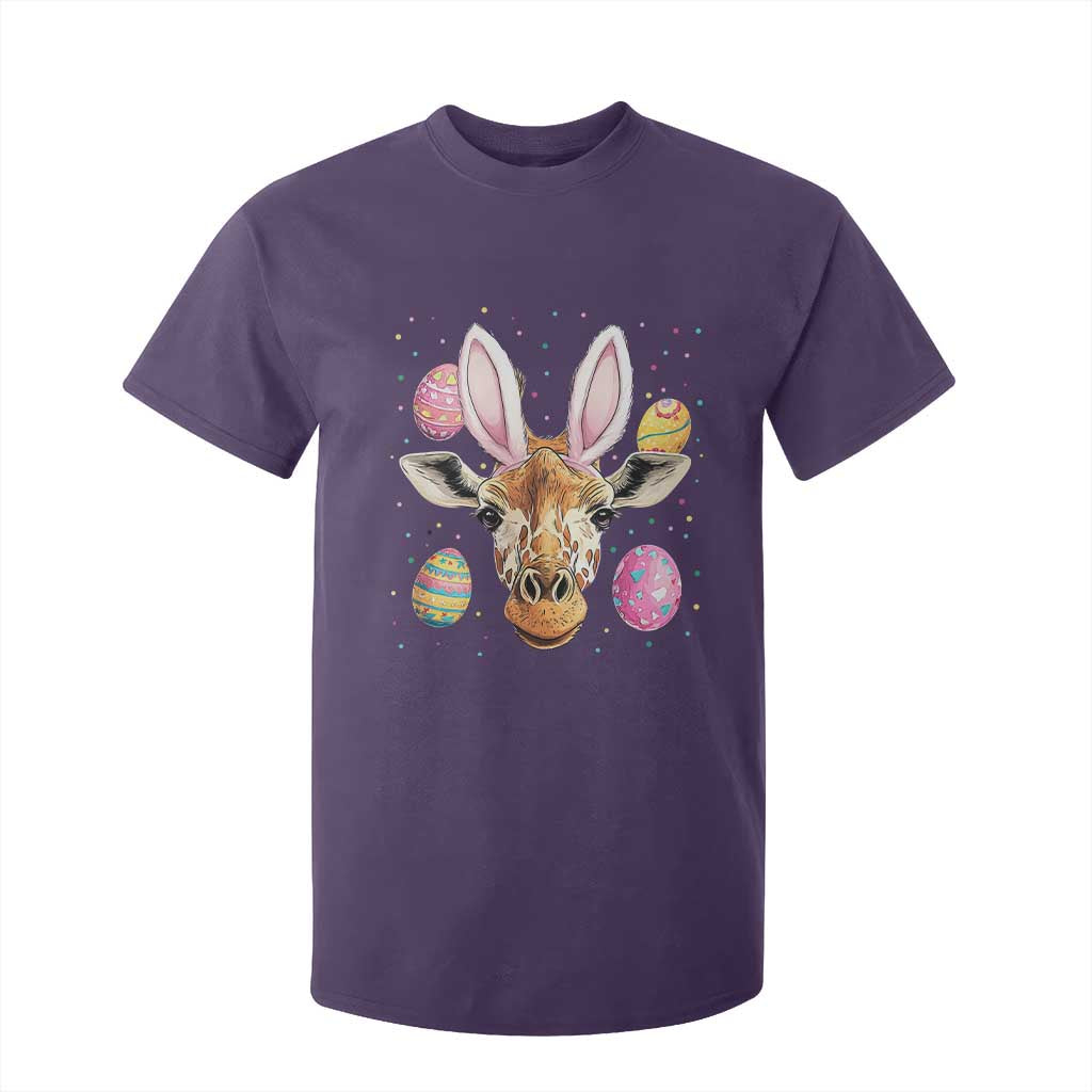 Funny Giraffe Bunny T Shirt For Kid Happy Easter Day Sunday TS02 Purple Print Your Wear