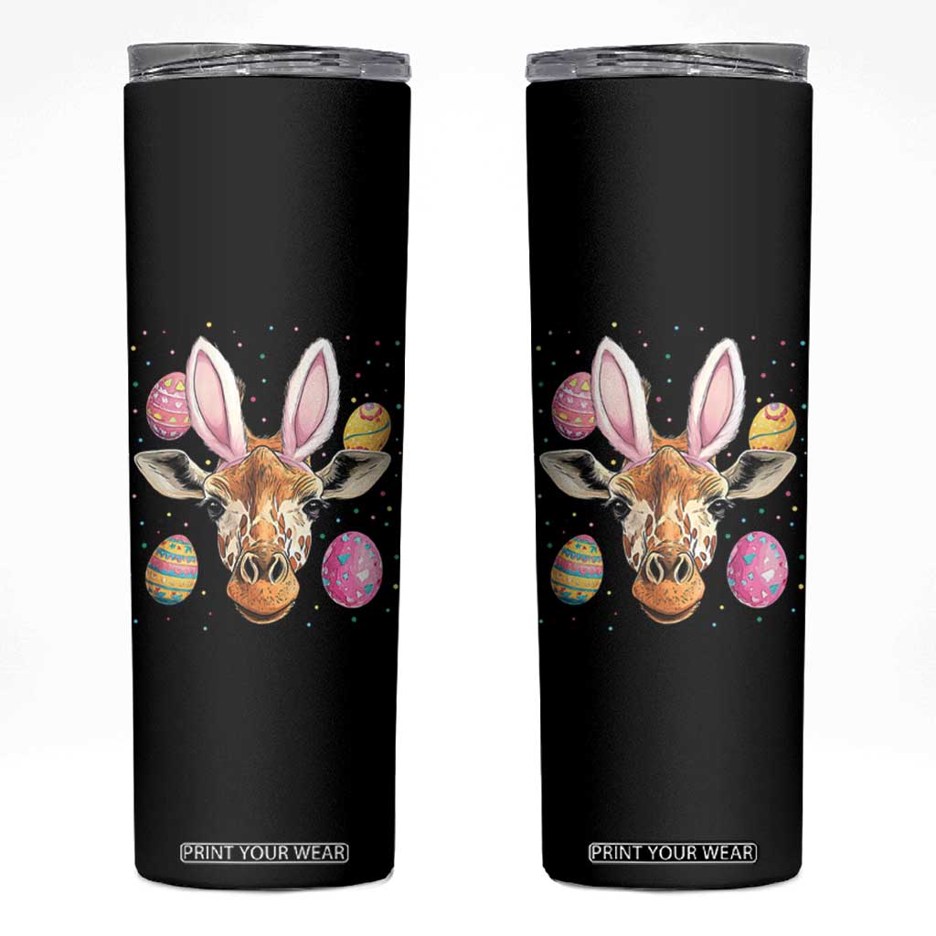 Funny Giraffe Bunny Skinny Tumbler Happy Easter Day Sunday TS02 Black Print Your Wear