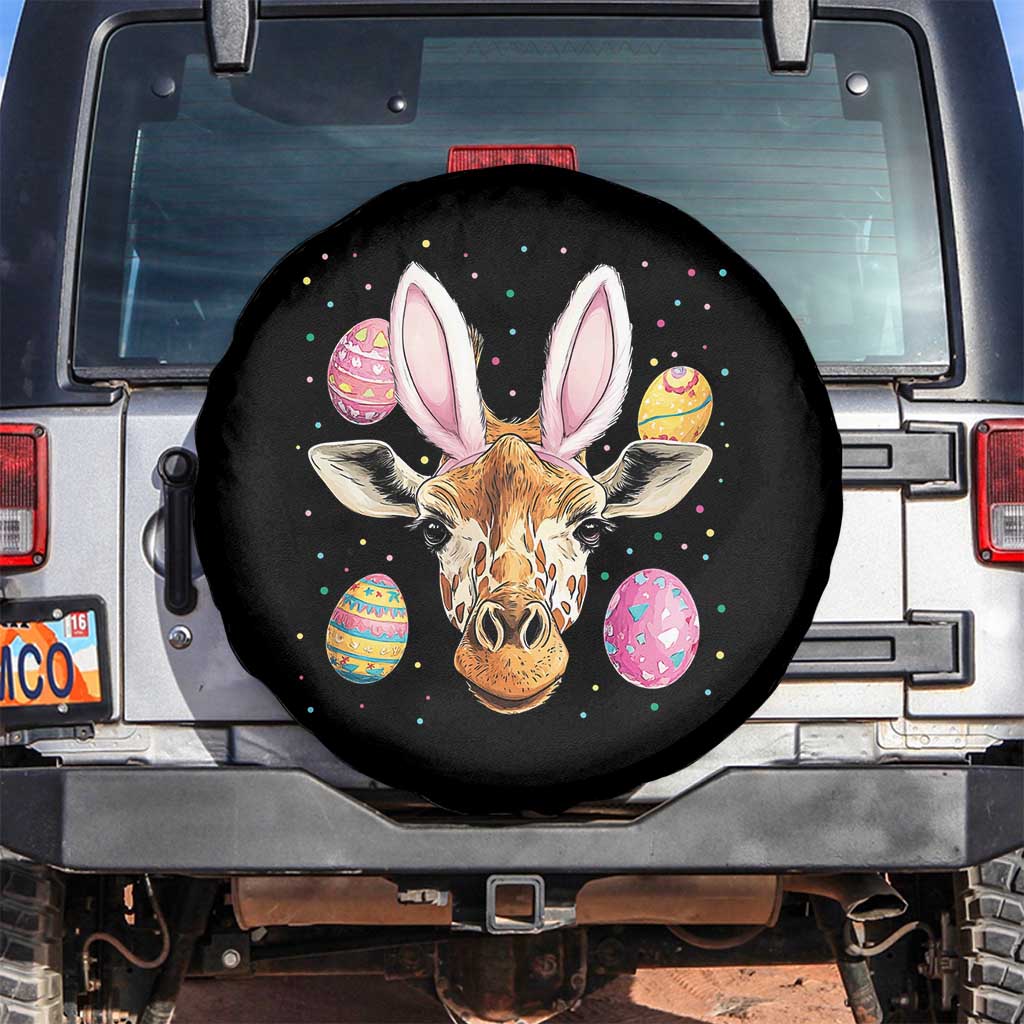 Funny Giraffe Bunny Spare Tire Cover Happy Easter Day Sunday TS02 No hole Black Print Your Wear