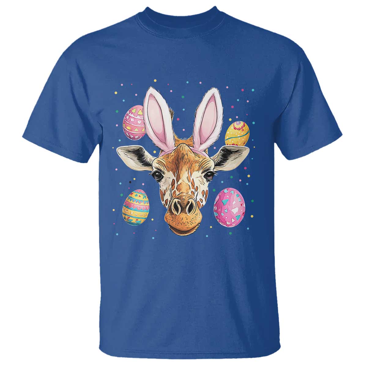 Funny Giraffe Bunny T Shirt Happy Easter Day Sunday TS02 Royal Blue Print Your Wear