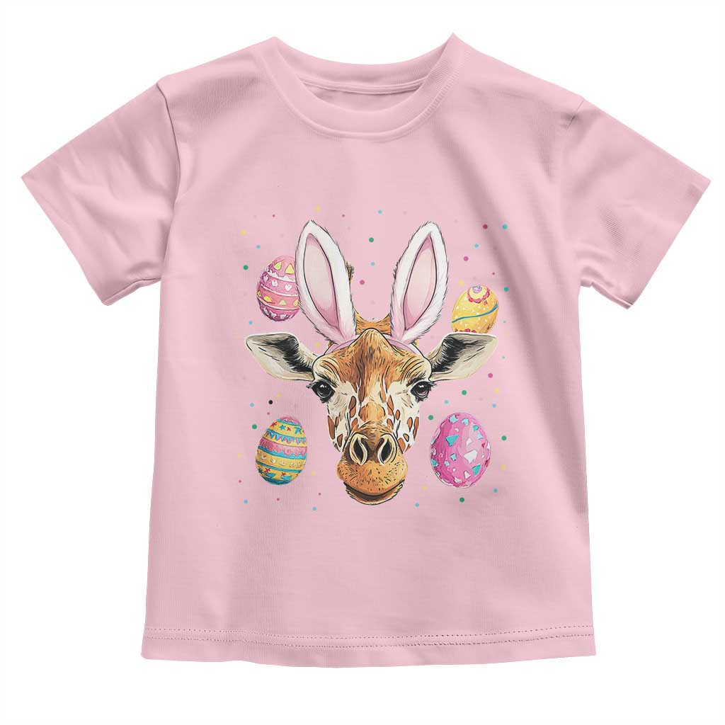 Funny Giraffe Bunny Toddler T Shirt Happy Easter Day Sunday TS02 Light Pink Print Your Wear