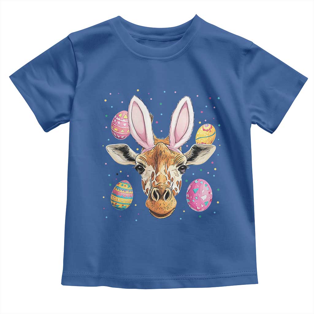 Funny Giraffe Bunny Toddler T Shirt Happy Easter Day Sunday TS02 Royal Blue Print Your Wear