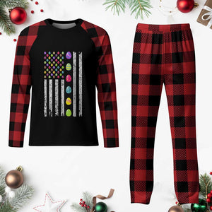 Easter Eggs American Flag Patriotic Plaid Pajama Set Happy Easter Day TS02 Buffalo Plaid Print Your Wear