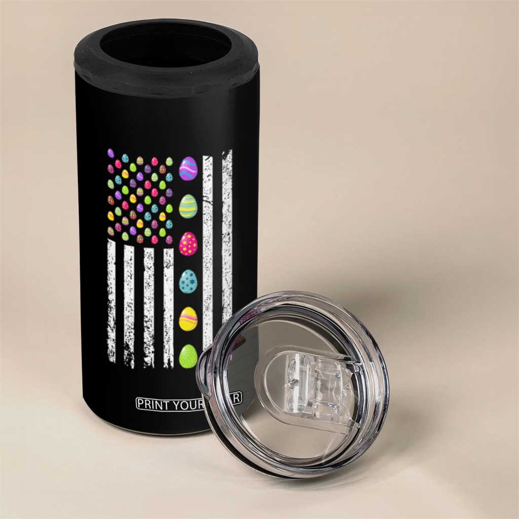 Easter Eggs American Flag Patriotic 4 in 1 Can Cooler Tumbler Happy Easter Day TS02 Print Your Wear