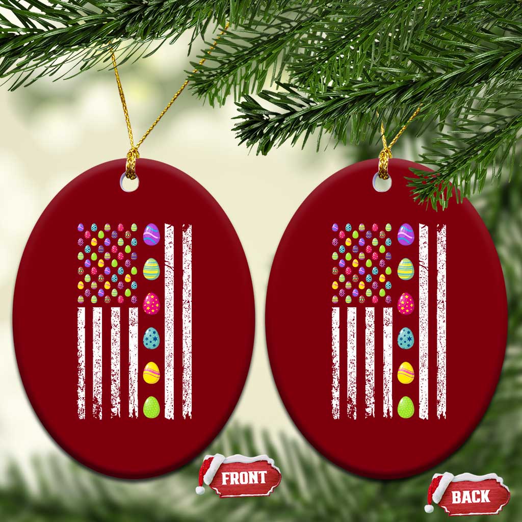 Easter Eggs American Flag Patriotic Ceramic Ornament Happy Easter Day TS02 Print Your Wear