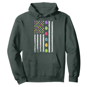 Easter Eggs American Flag Patriotic Hoodie Happy Easter Day TS02 Dark Forest Green Print Your Wear