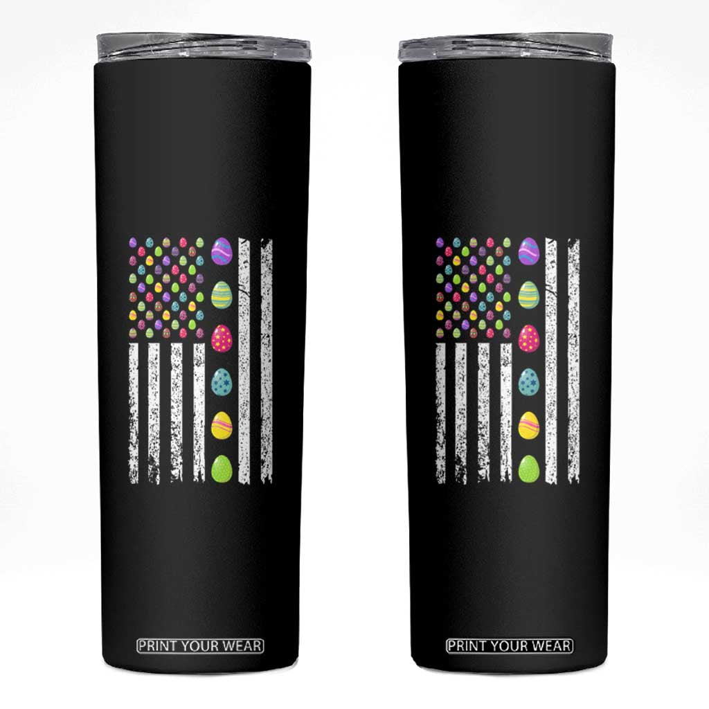 Easter Eggs American Flag Patriotic Skinny Tumbler Happy Easter Day TS02 Black Print Your Wear