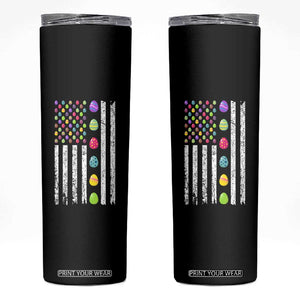 Easter Eggs American Flag Patriotic Skinny Tumbler Happy Easter Day TS02 Black Print Your Wear