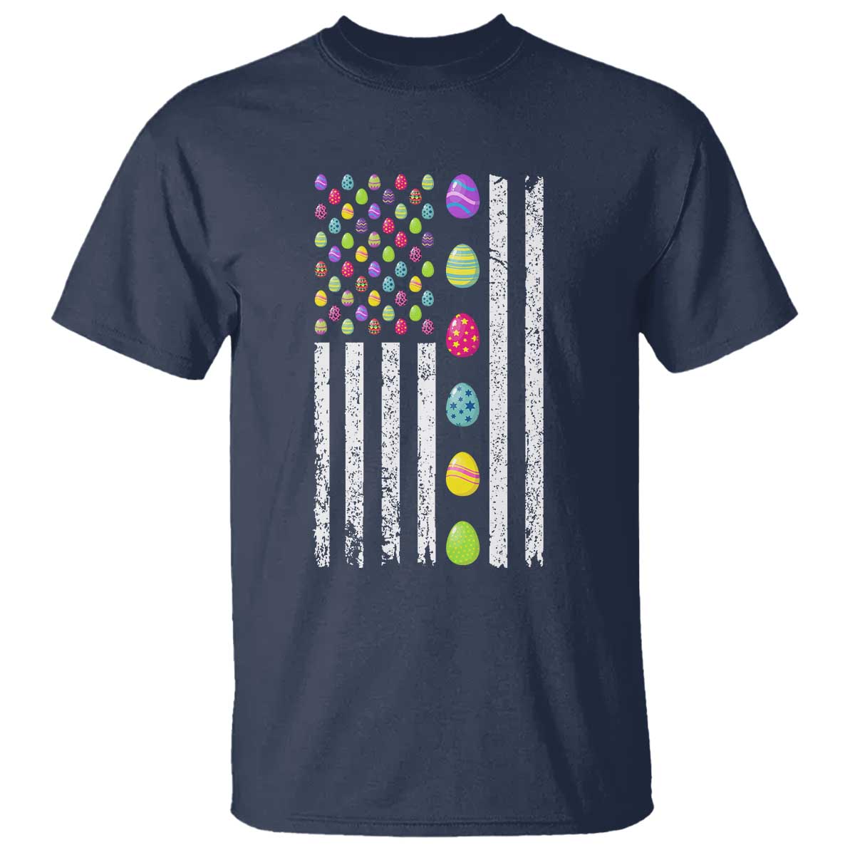 Easter Eggs American Flag Patriotic T Shirt Happy Easter Day TS02 Navy Print Your Wear