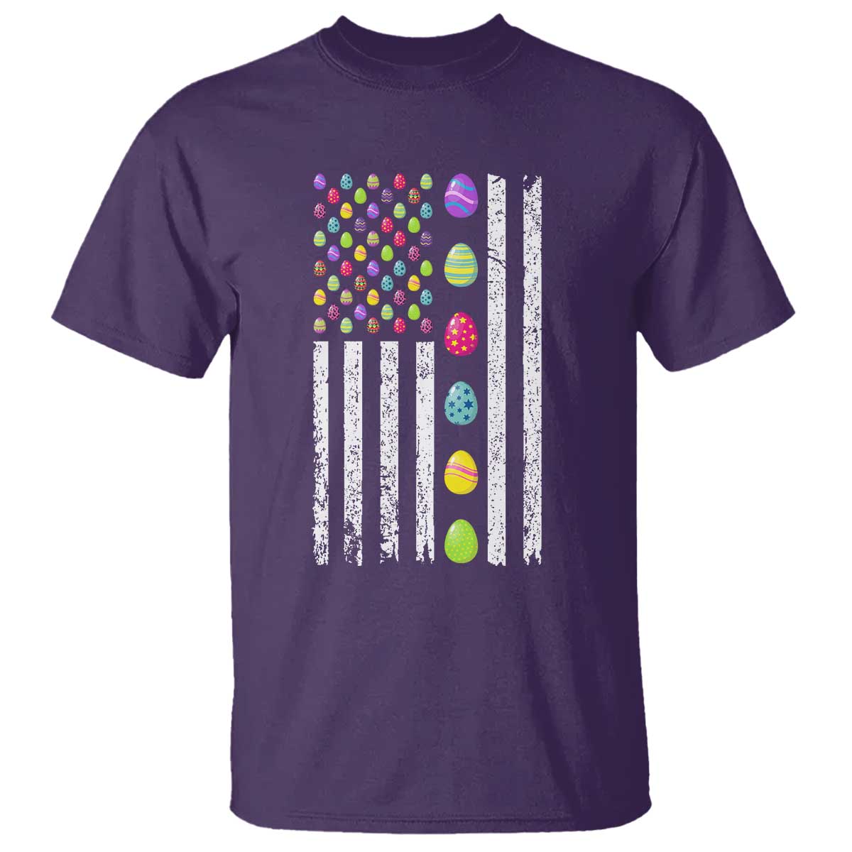 Easter Eggs American Flag Patriotic T Shirt Happy Easter Day TS02 Purple Print Your Wear