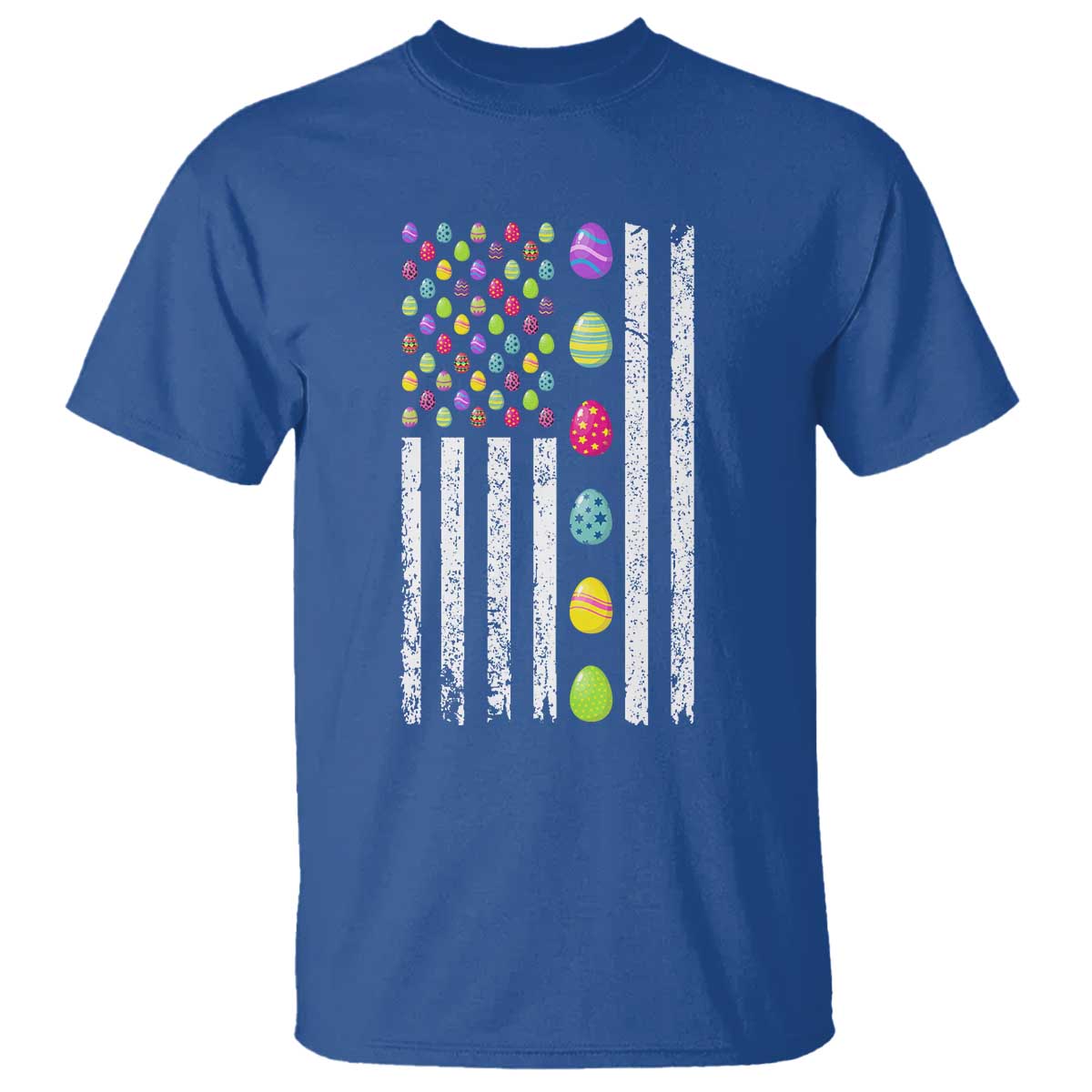 Easter Eggs American Flag Patriotic T Shirt Happy Easter Day TS02 Royal Blue Print Your Wear