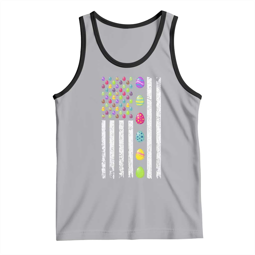 Easter Eggs American Flag Patriotic Tank Top Happy Easter Day TS02 Athletic Heather Black Print Your Wear