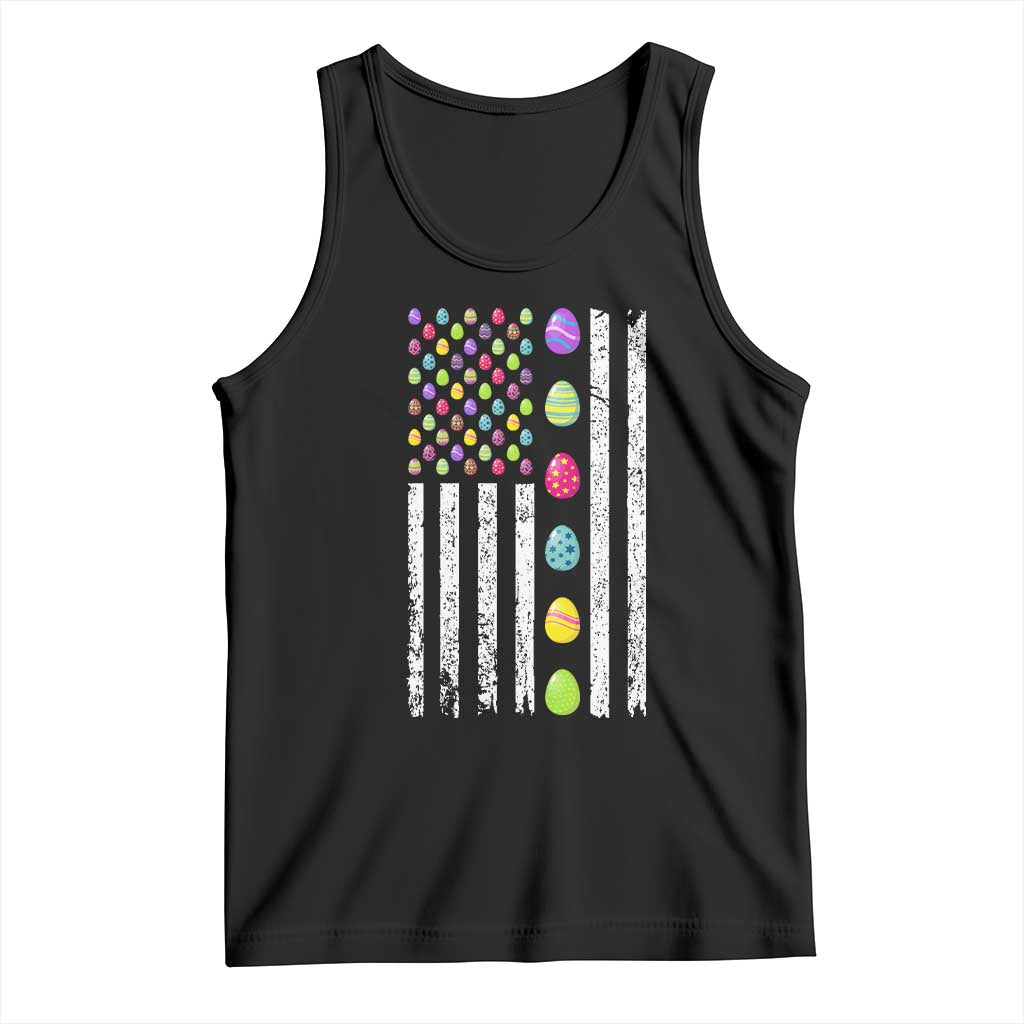 Easter Eggs American Flag Patriotic Tank Top Happy Easter Day TS02 Black Print Your Wear