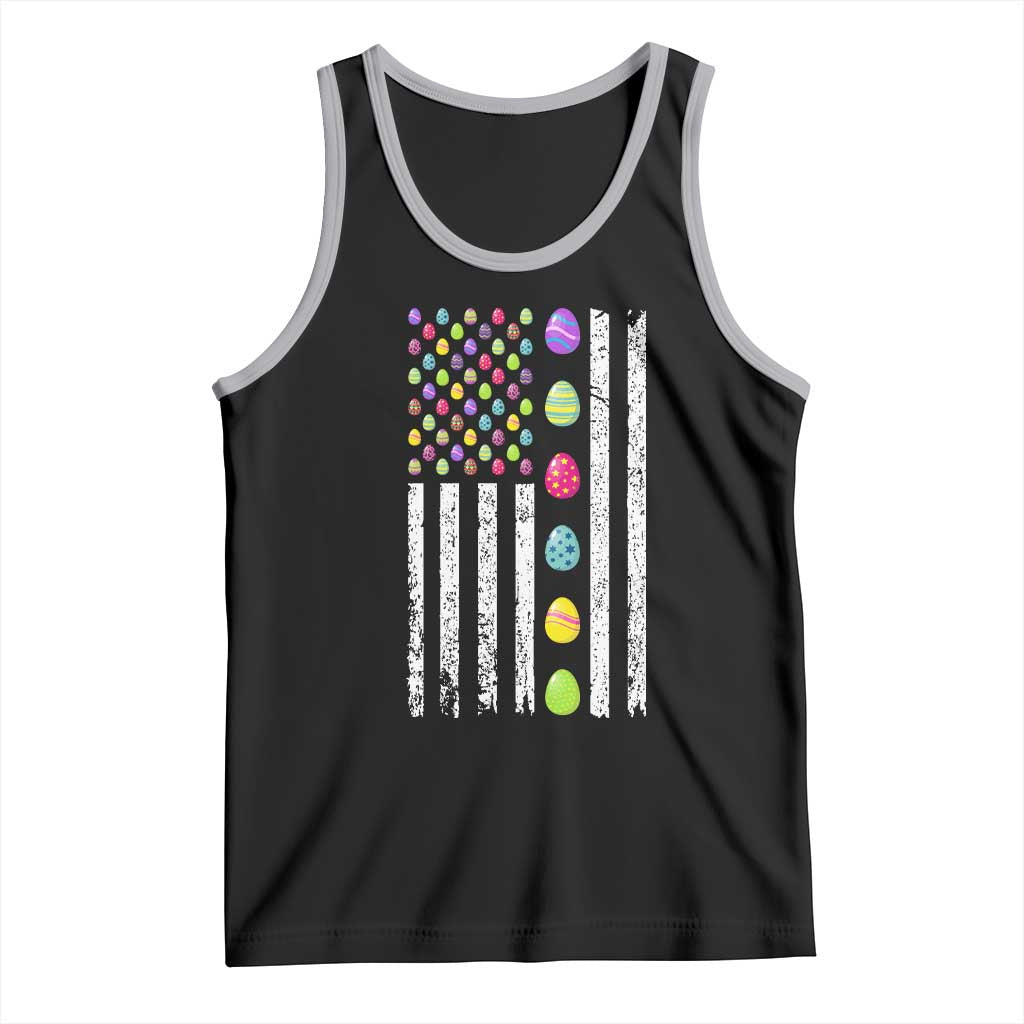 Easter Eggs American Flag Patriotic Tank Top Happy Easter Day TS02 Black Athletic Heather Print Your Wear