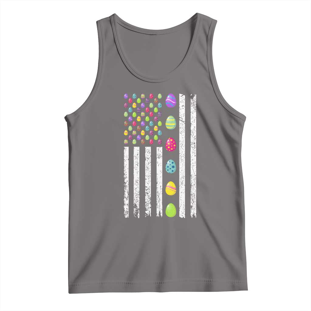 Easter Eggs American Flag Patriotic Tank Top Happy Easter Day TS02 Deep Heather Print Your Wear