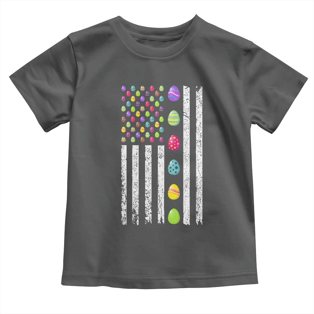Easter Eggs American Flag Patriotic Toddler T Shirt Happy Easter Day TS02 Dark Heather Print Your Wear