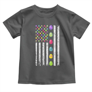 Easter Eggs American Flag Patriotic Toddler T Shirt Happy Easter Day TS02 Dark Heather Print Your Wear
