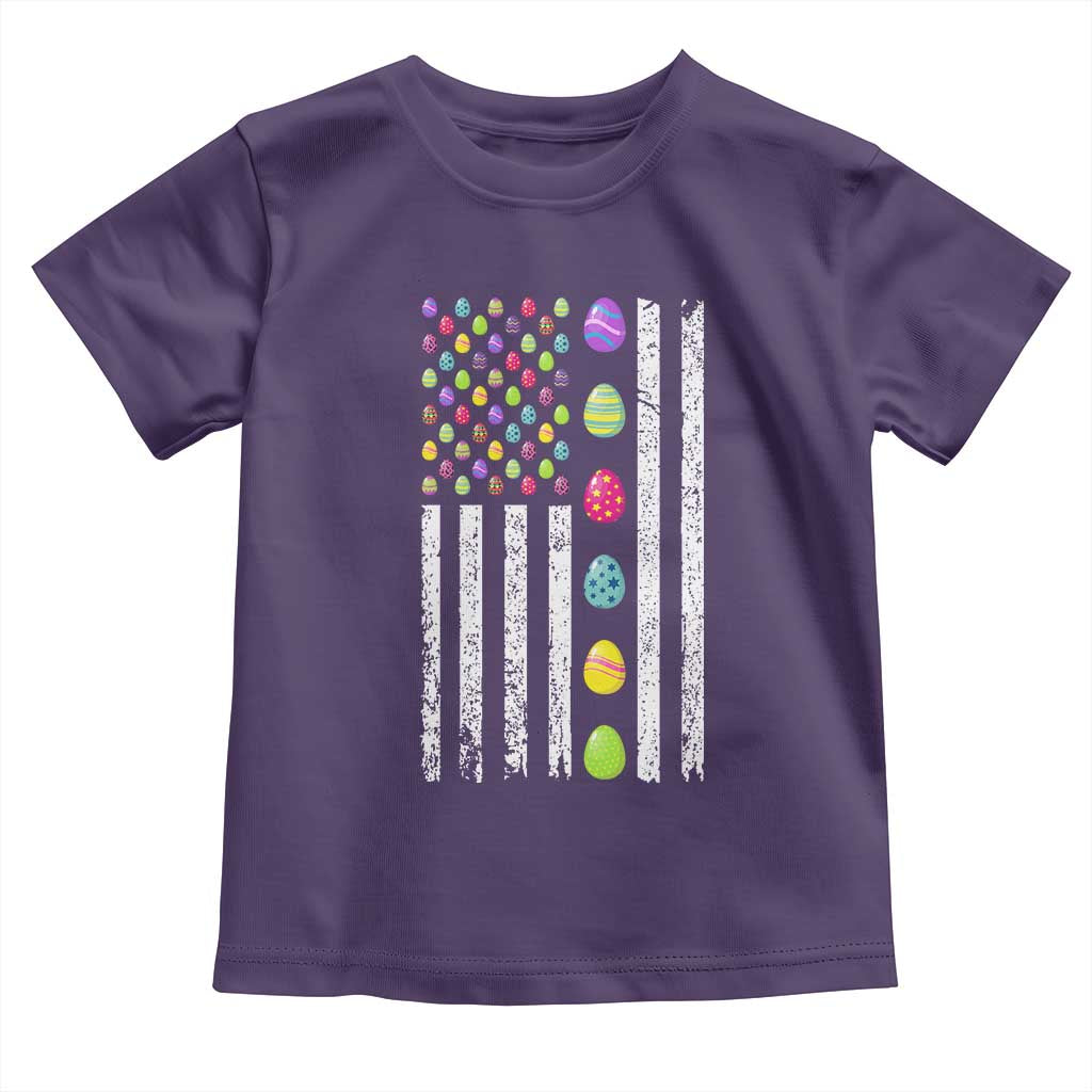 Easter Eggs American Flag Patriotic Toddler T Shirt Happy Easter Day TS02 Purple Print Your Wear