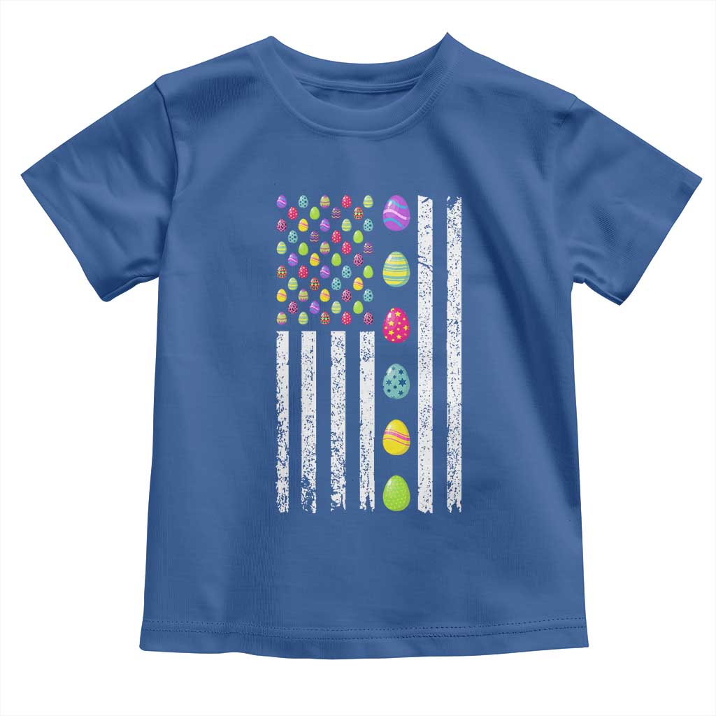 Easter Eggs American Flag Patriotic Toddler T Shirt Happy Easter Day TS02 Royal Blue Print Your Wear