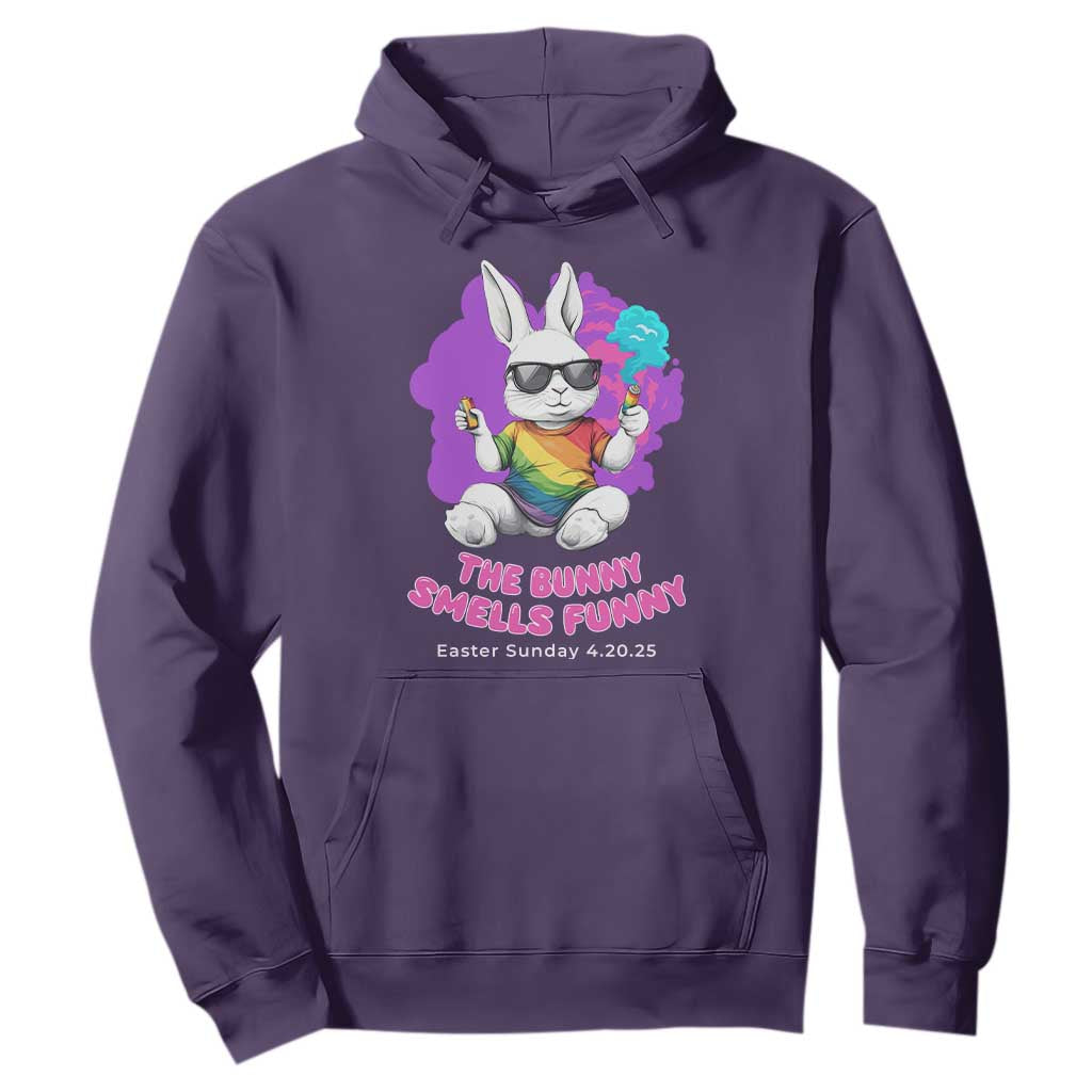 Happy 420 Easter Hoodie The Bunny Smells Funny TS02 Purple Print Your Wear