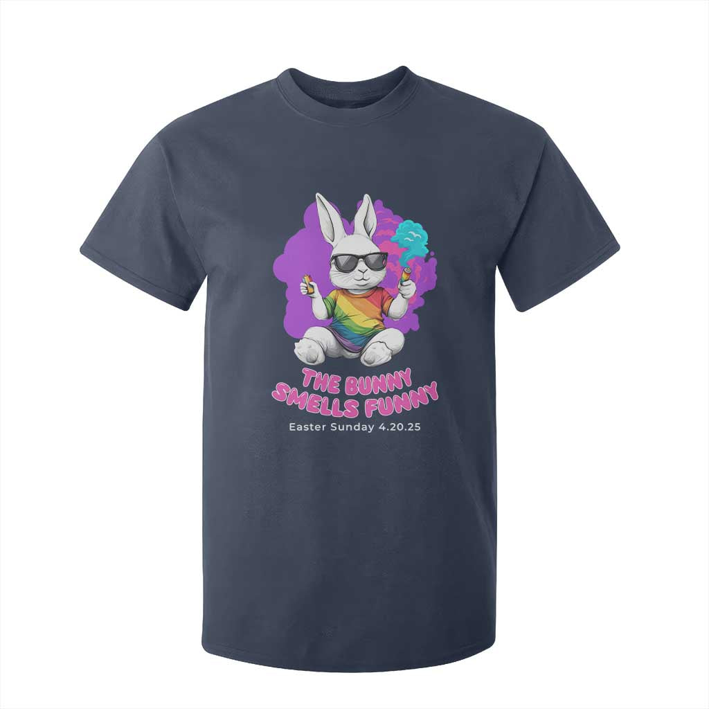 Happy 420 Easter T Shirt For Kid The Bunny Smells Funny TS02 Navy Print Your Wear