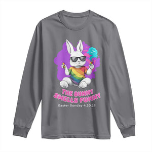 Happy 420 Easter Long Sleeve Shirt The Bunny Smells Funny TS02 Charcoal Print Your Wear