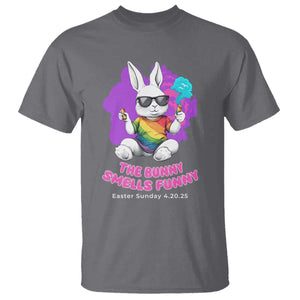 Happy 420 Easter T Shirt The Bunny Smells Funny TS02 Charcoal Print Your Wear