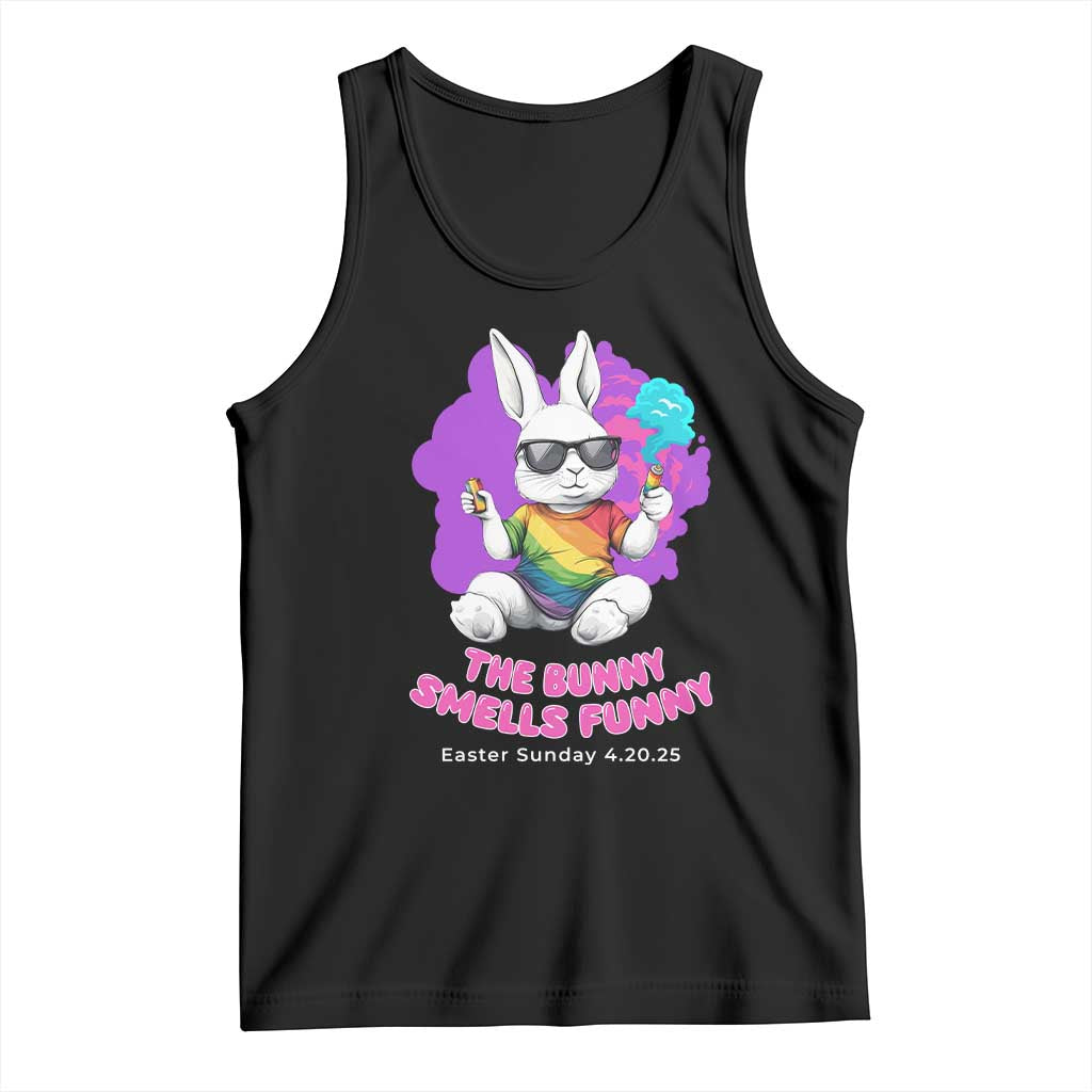 Happy 420 Easter Tank Top The Bunny Smells Funny TS02 Black Print Your Wear