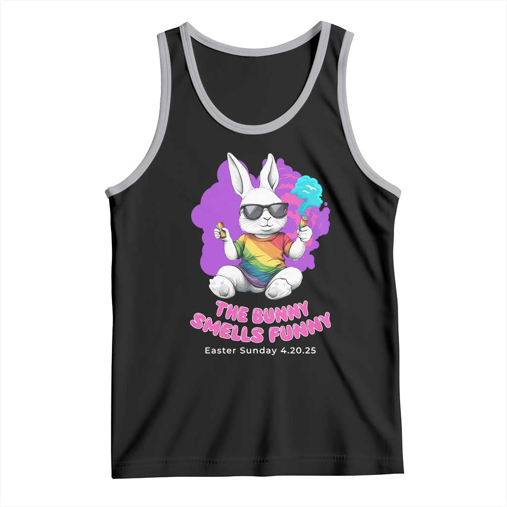 Happy 420 Easter Tank Top The Bunny Smells Funny TS02 Black Athletic Heather Print Your Wear