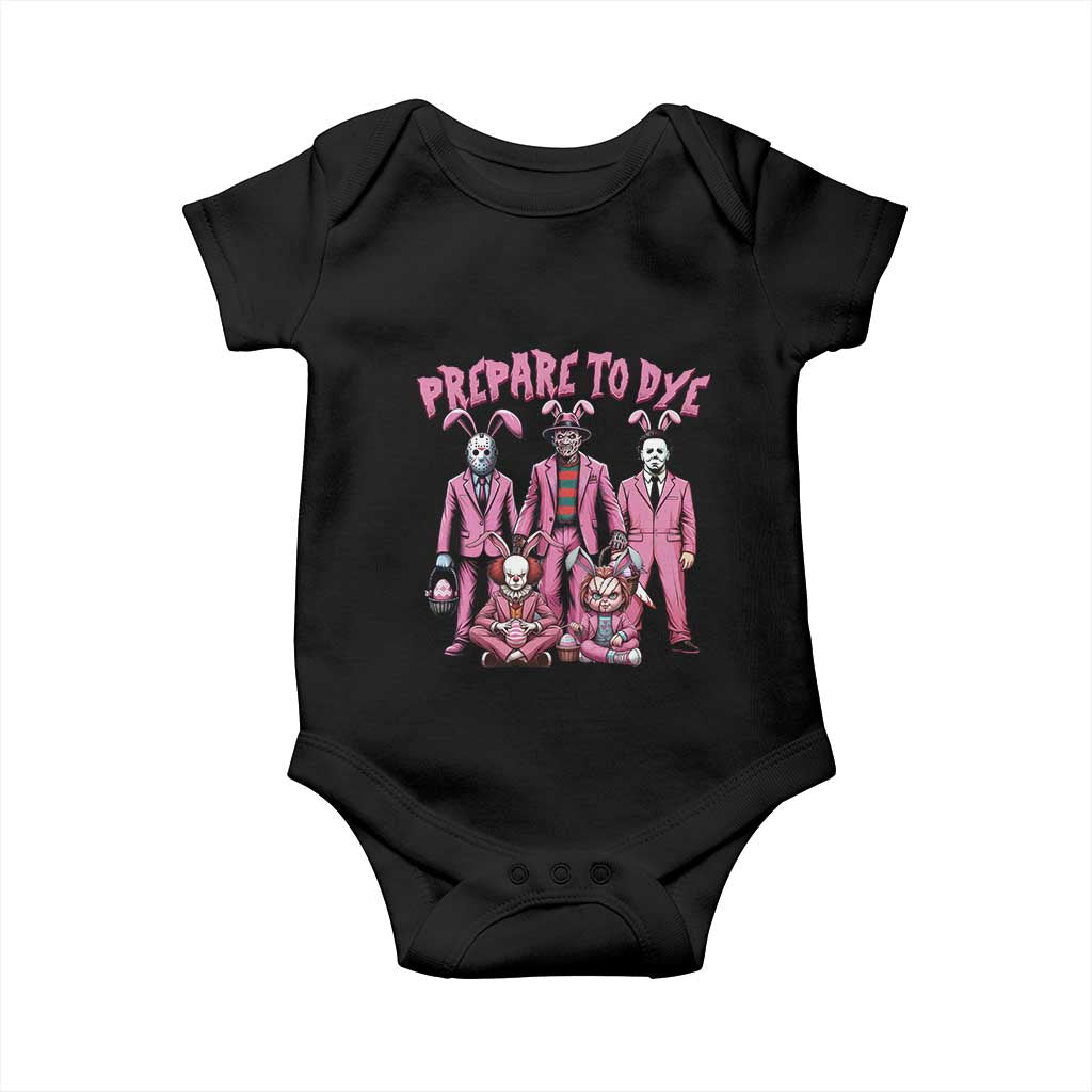 Prepare to Groovy Dye Funny Bunny Easter Baby Onesie Horror Dyeing Eggs TS02 Black Print Your Wear