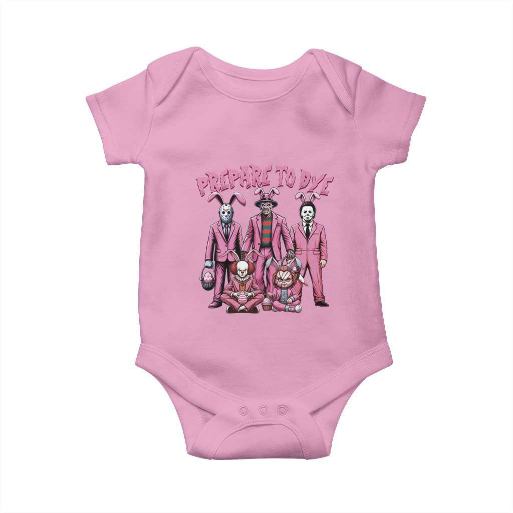 Prepare to Groovy Dye Funny Bunny Easter Baby Onesie Horror Dyeing Eggs TS02 Light Pink Print Your Wear